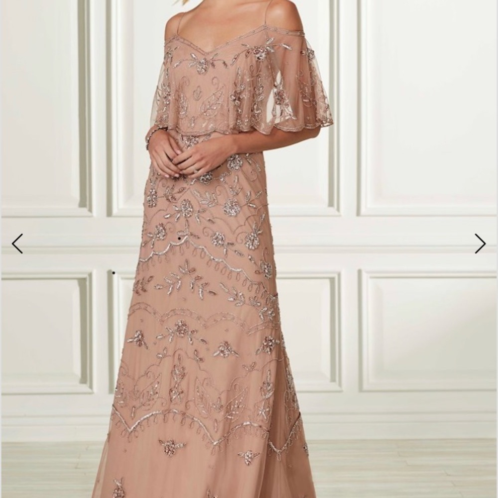 Adrianna Papell Platinum Gown in Tan